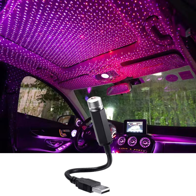 LED Starry Sky Lamp Car Laser Star Roof Light 5V USB Powered Galaxy Star Atmosphere Light Projector Lamp for Room Ceiling Decor